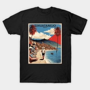 Zihuatanejo Mexico Vintage Poster Tourism T-Shirt